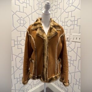 Excelled Collection Suede Shearling Jacket
